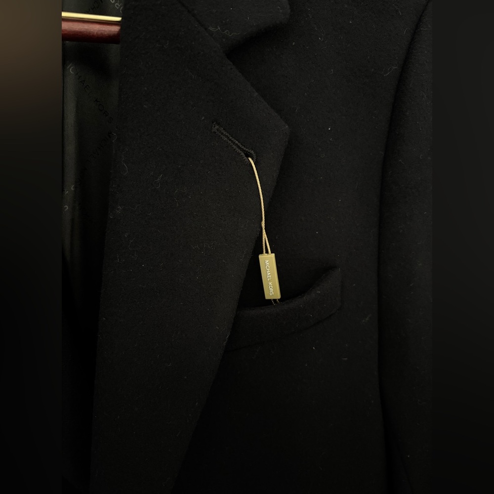 NWT Michael Kors Wool Cashmere Blend Overcoat Black 38R - Picture 2 of 7